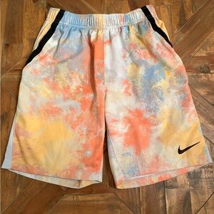 Large Nike Kids Multicolor Tie-dye Dri-Fit Shorts